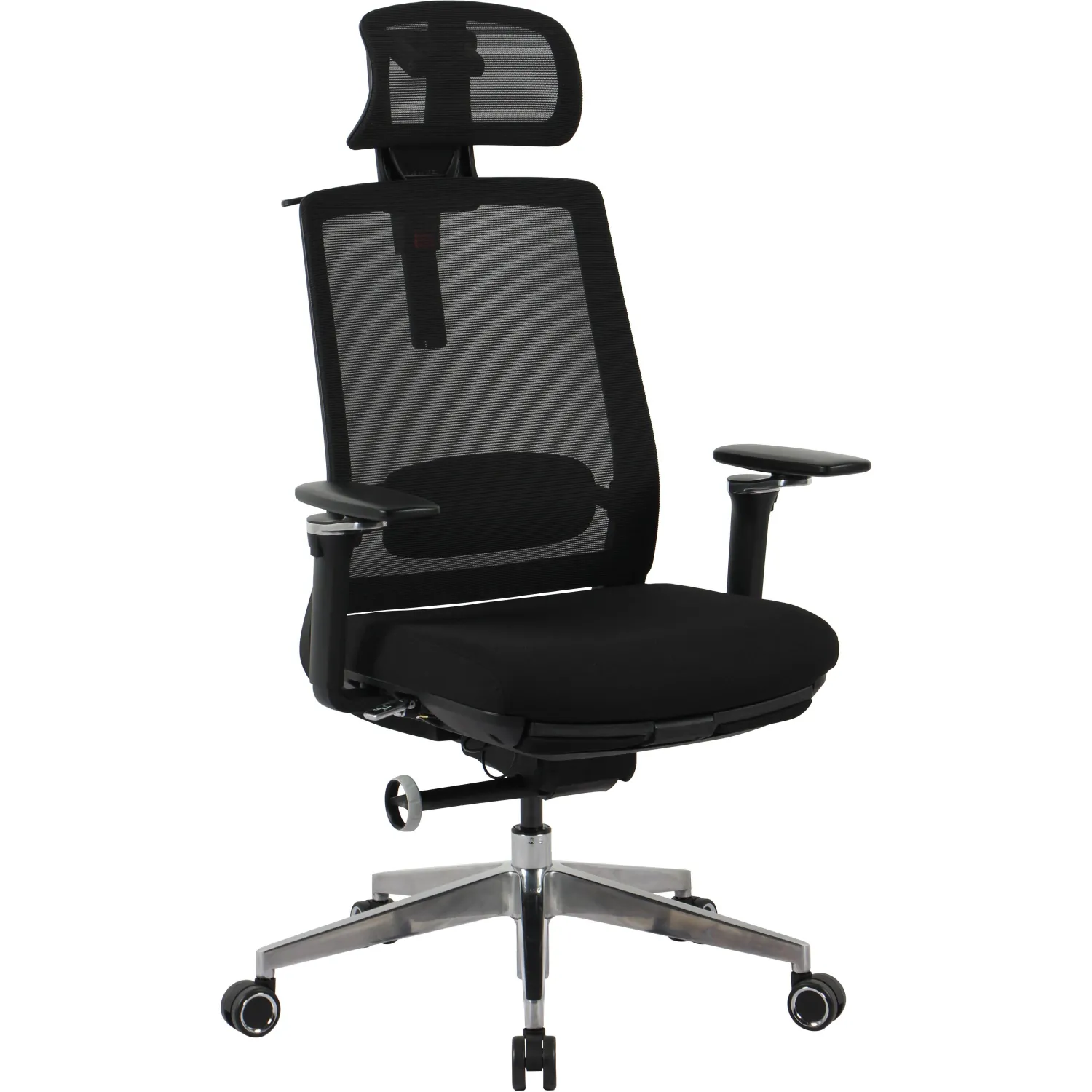 Кресло для руководителя Комус Мебель (Easy Chair) 520 чёрное (сетка/ткань, алюминий)