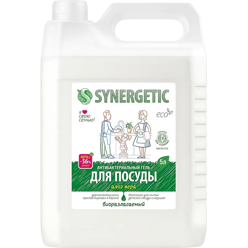 Средство для мытья посуды Synergetic Алоэ концентрат 5 л