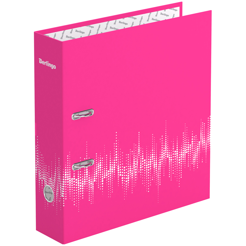 Папка-регистратор Berlingo "Neon", 70мм, ламинированная, неоновая розовая