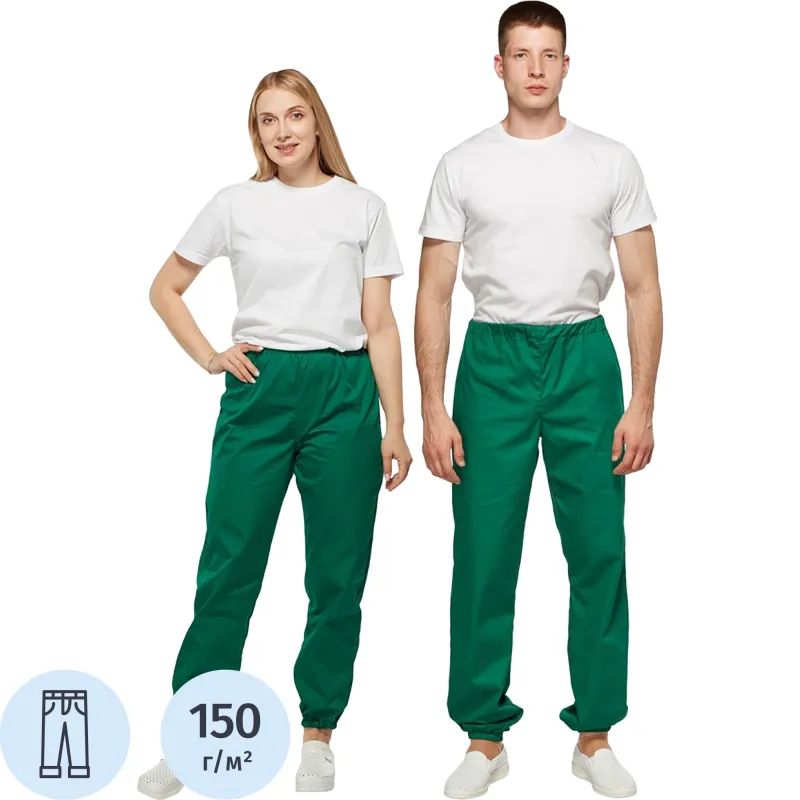 Брюки для пищевого производства зел. универс.сат у17-БР (р.52-54) р.182-188