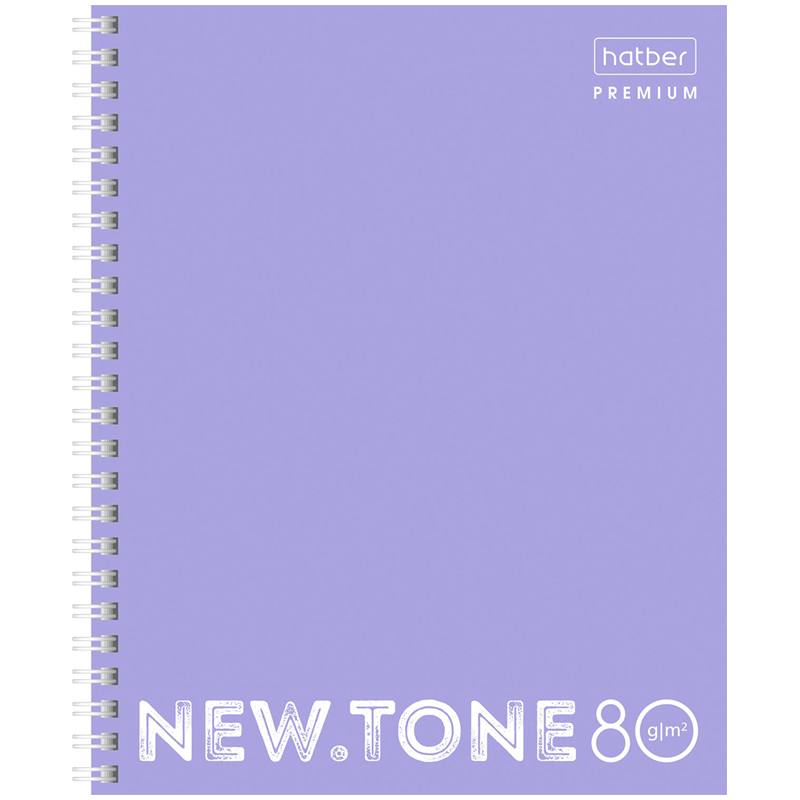 Тетрадь 80л., А5, клетка на гребне Hatber "NEWtone Neon. Лаванда", пластиковая обложка, перфорация, 80г/м2