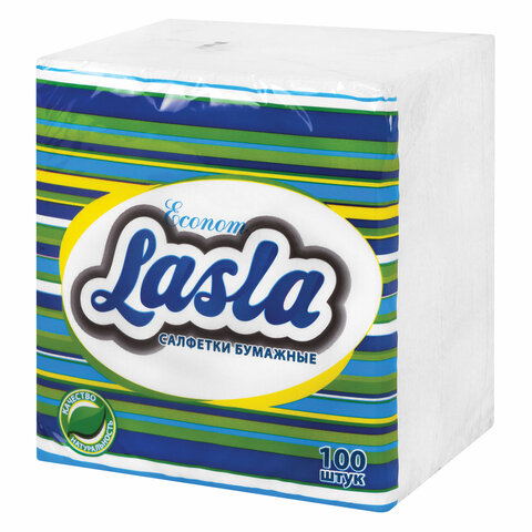 Салфетки бумажные 100 шт., 23х24 см, LASLA, эконом