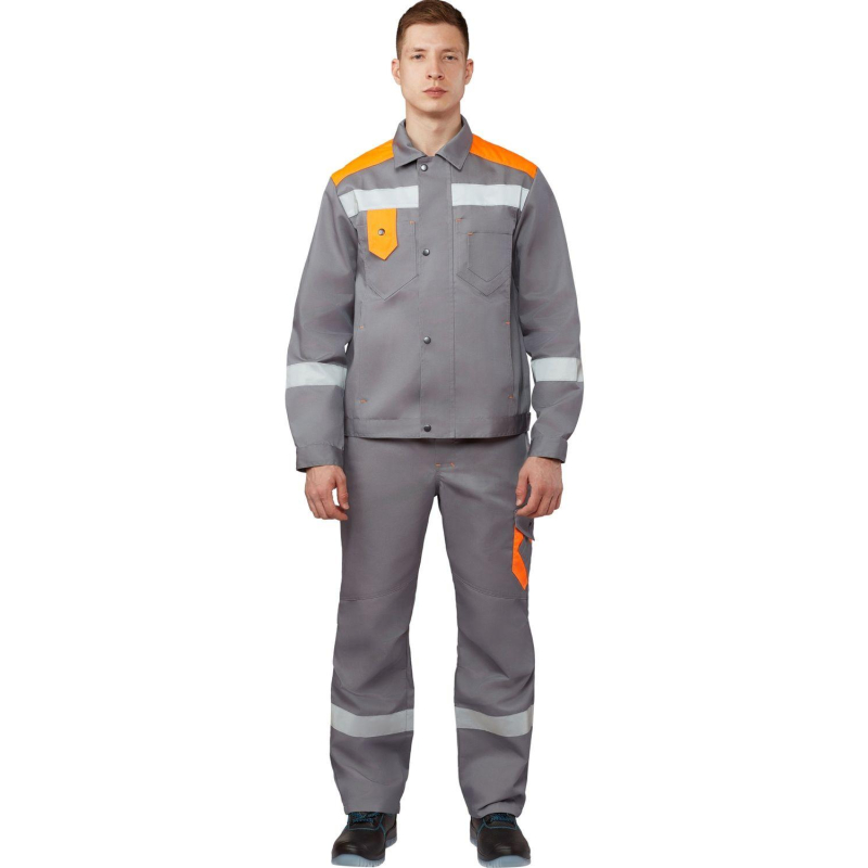 Костюм летний мужской л21-КБР сер/оранж (р.64-66) 170-176