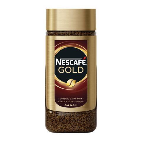 Кофе молотый в растворимом NESCAFE (Нескафе) "Gold", сублимированный, 95 г, стеклянная банка, 04813,