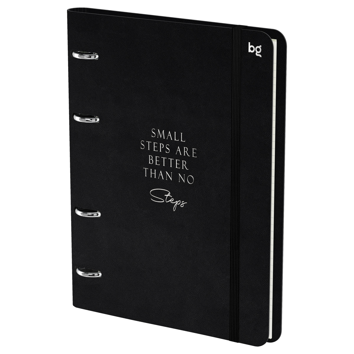 Тетрадь на кольцах А5, 120л., кожзам,  BG "Моно. Черный"