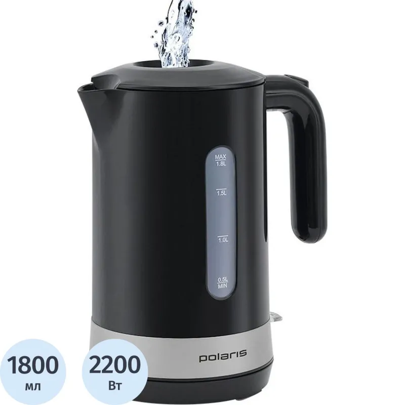 Чайник электрический Polaris  PWK 1803C Water Way Pro,пластик,2200Вт, 1,8л