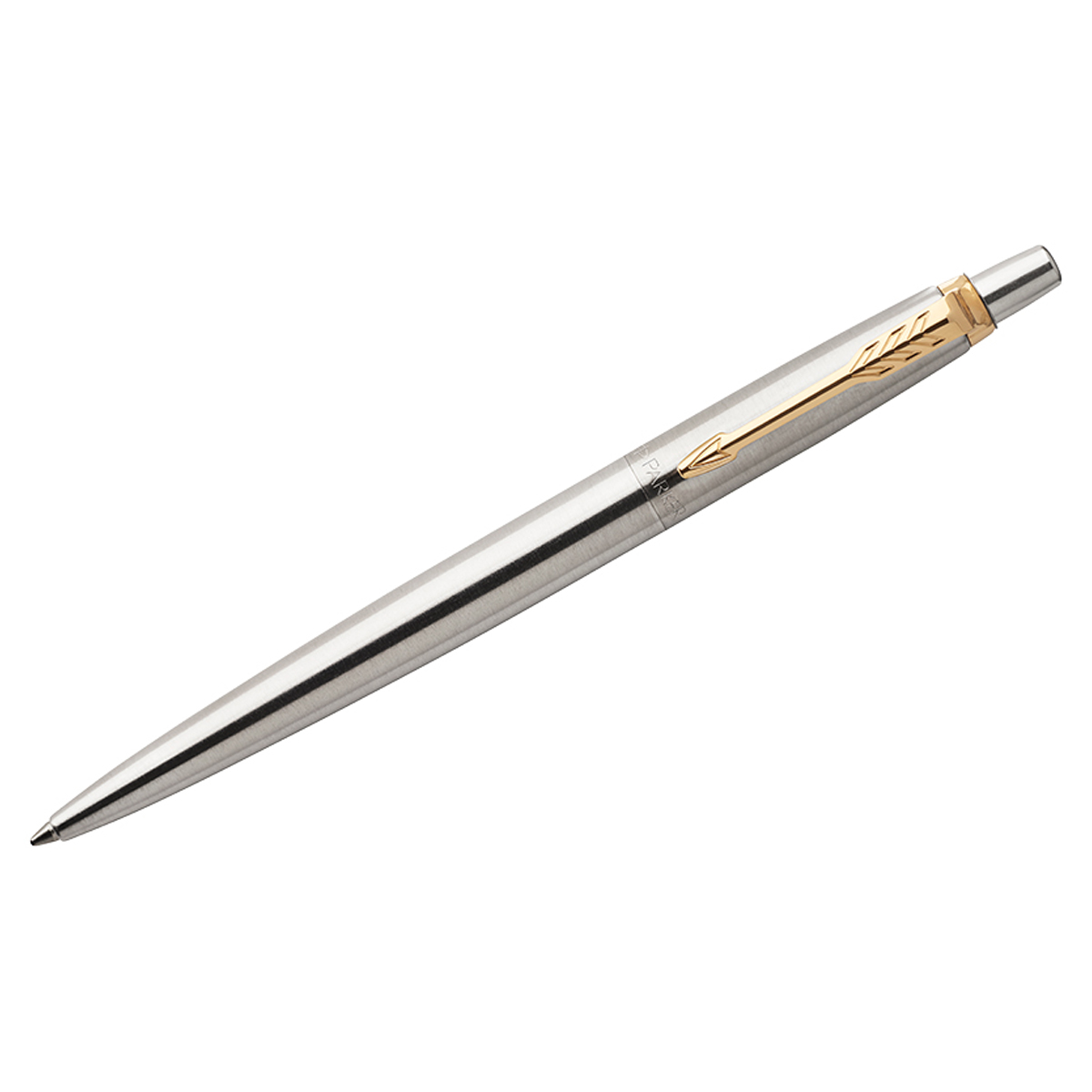 Ручка гелевая Parker "Jotter Stainless Steel GT" черная, 0,7мм, кнопочный механизм, подарочная упако