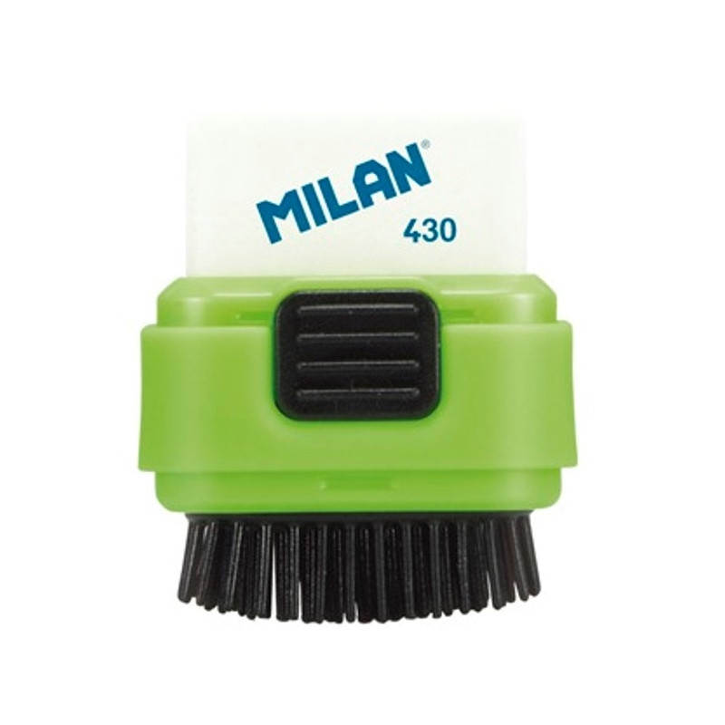 Ластик каучуковый Milan Compact в пластиковом чехле с щёткой, цв в асс