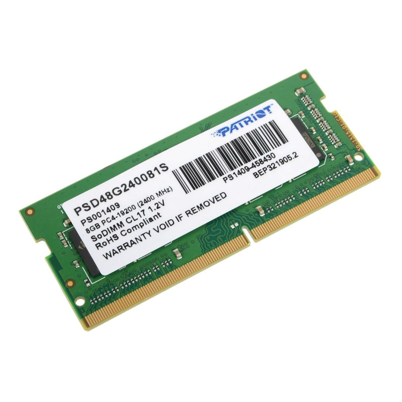 Модуль памяти Patriot DDR4 SO-DIMM 8Gb 2400МГц CL17 (PSD48G240081S)