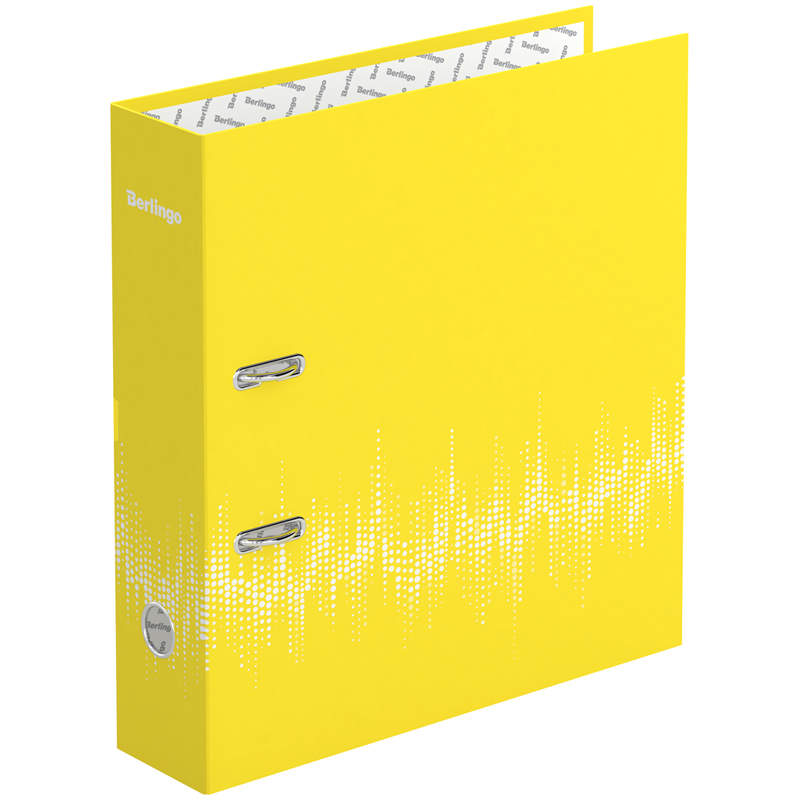 Папка-регистратор Berlingo "Neon", 70мм, ламинированная, неоновая желтая
