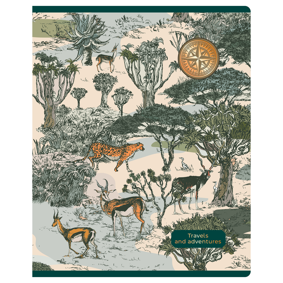 Тетрадь 96л., А5, клетка BG "Зов джунглей", матовая ламинация, тиснение фольгой