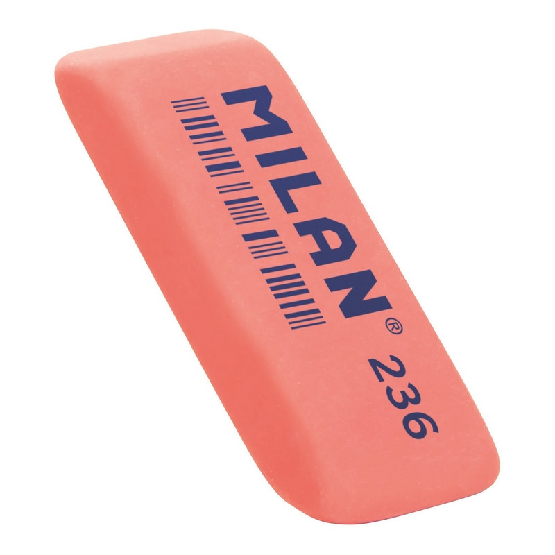 Ластик пластиковый Milan 236 скошенной формы, флюоресцентный, цв.в ассорт.