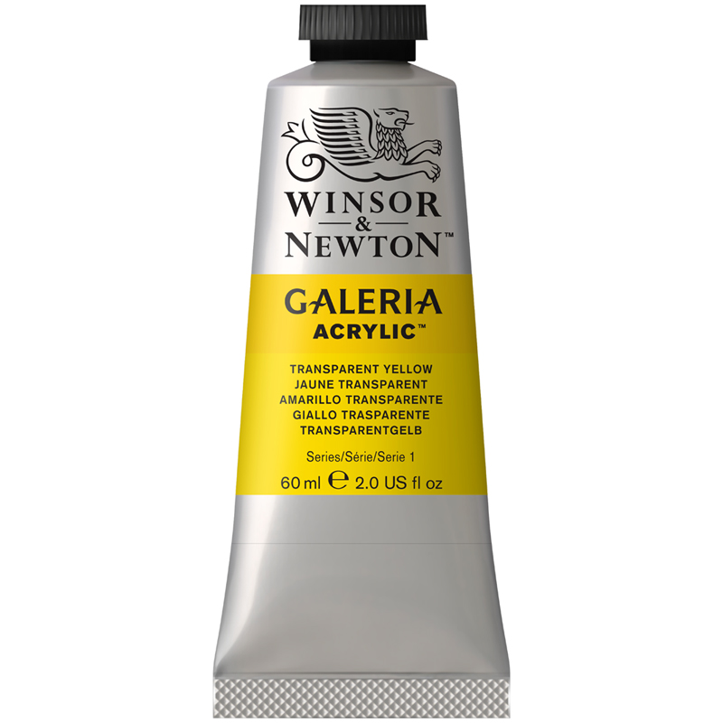 Краска акриловая художественная Winsor&Newton "Galeria", 60мл, туба, прозрачно-желтый