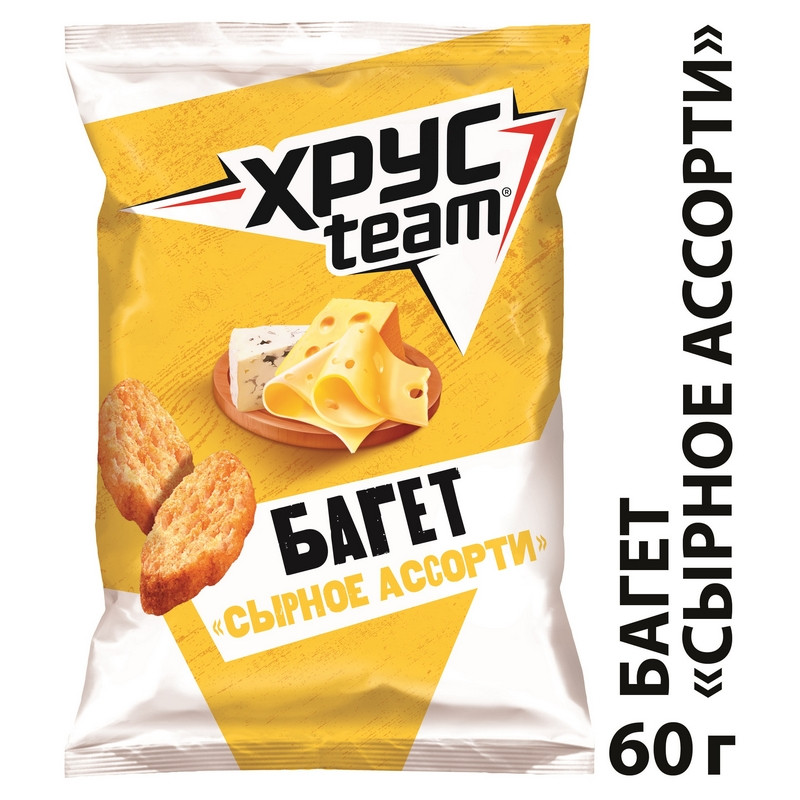Сухарики Хрустим багет сырное ассорти 60 г