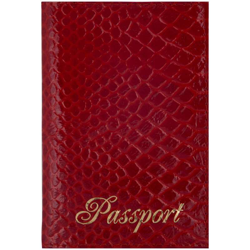 Обложка для паспорта OfficeSpace "Питон", кожа, красный