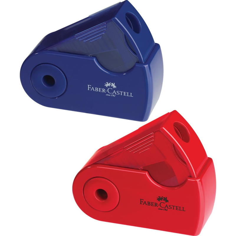 Точилка  Faber-Castell Sleeve Mini, 1 отверстие, контейнер, красная/синяя