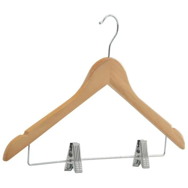 Вешалка-плечики HD_Attache HH128, плоская,с металл.клипс.анис натур.р 50-52