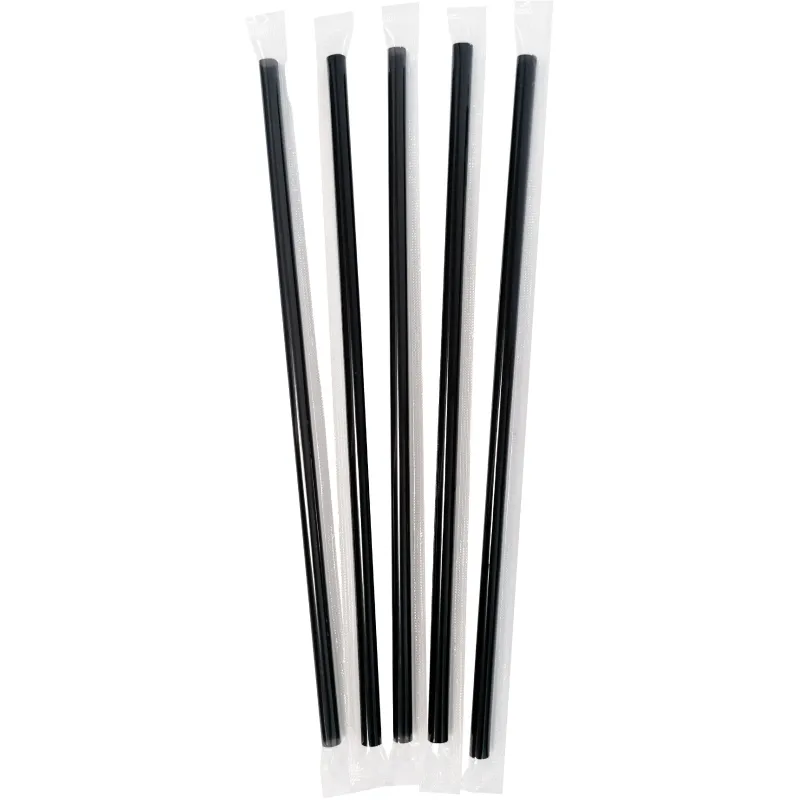 Трубочка для коктейлей 210мм d7мм черн прямые в инд уп, 500шт/уп(112297)