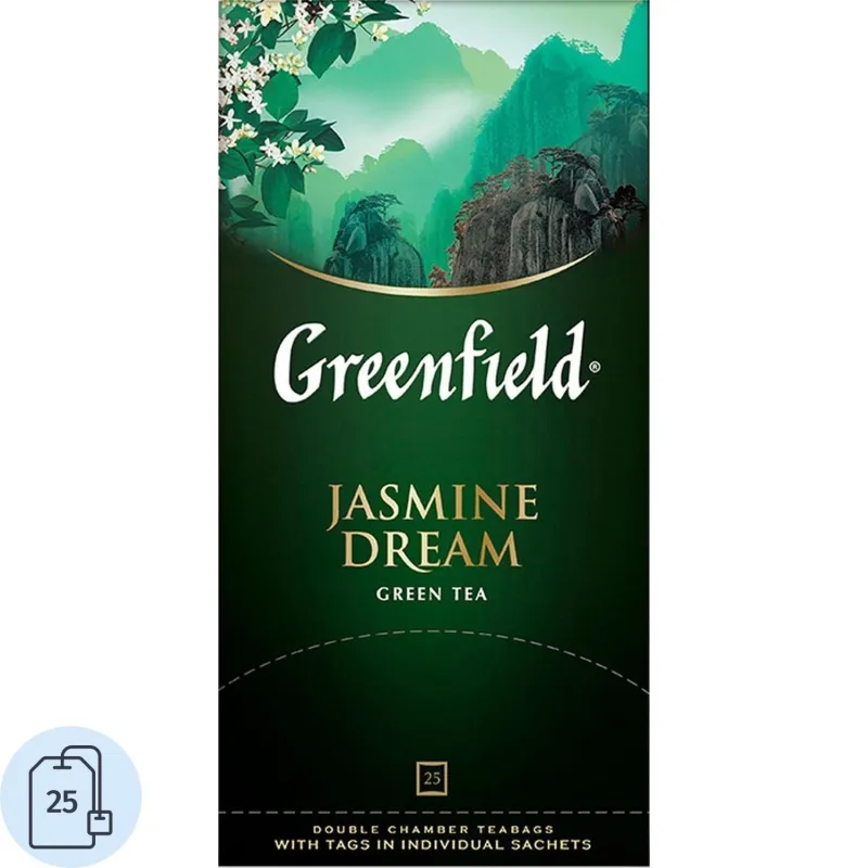Чай Greenfield Jasmin Dream зеленый фольгир.25пак/уп
