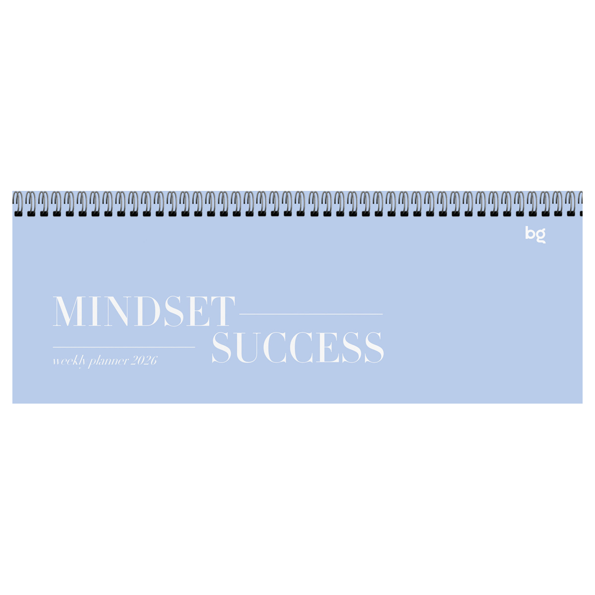 Планинг датированный 2026г., 64л., 285*100мм, картон, BG "Mindset", голубой, отд.фольгой, на гребне