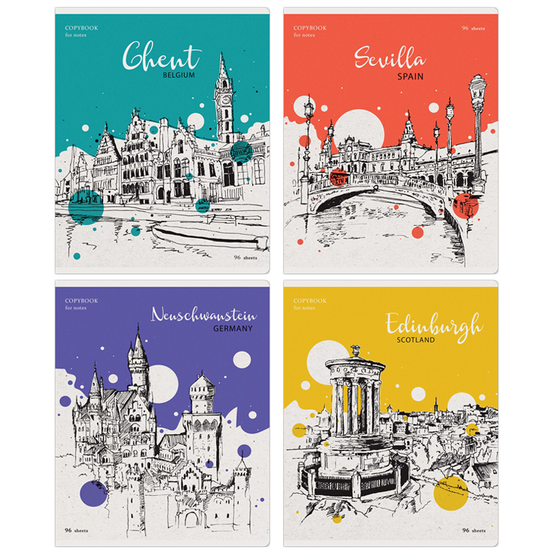 Тетрадь 96л., А5 линия ArtSpace. "Рисунки. City sketches"