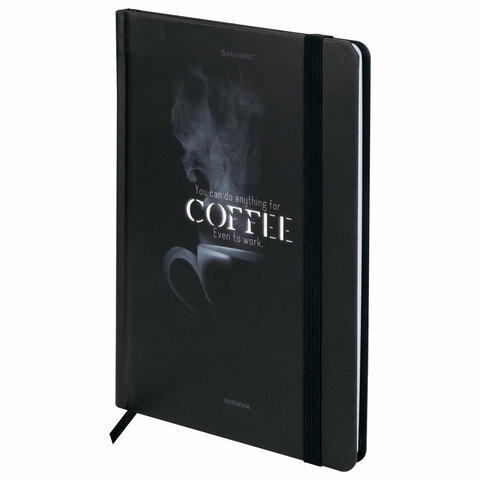 Блокнот с резинкой в клетку 96 л., А5 145х203 мм, твердая обложка, BRAUBERG, "Shadows", 116325