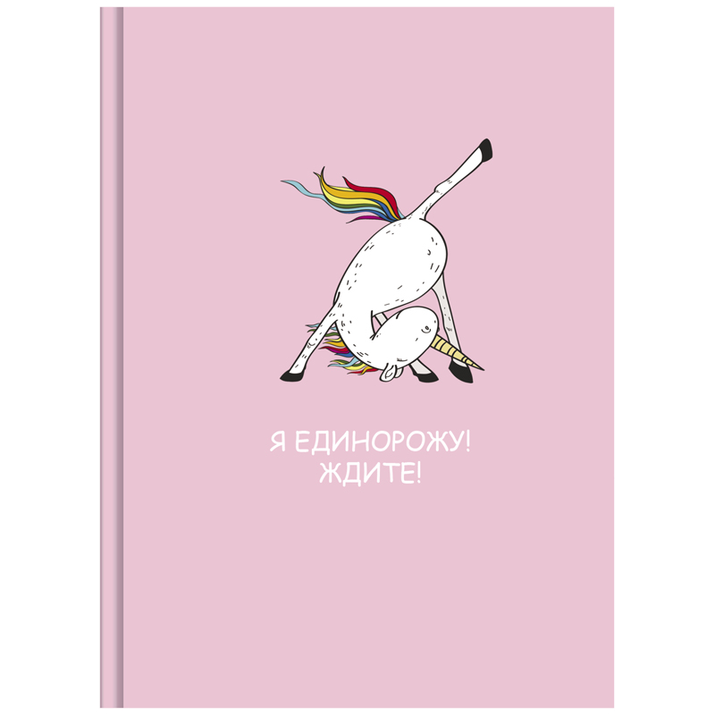 Скетчбук 80л., А6 7БЦ BG "Я единорожу", матовая ламинация, 100г/м2, белый блок с градиентом