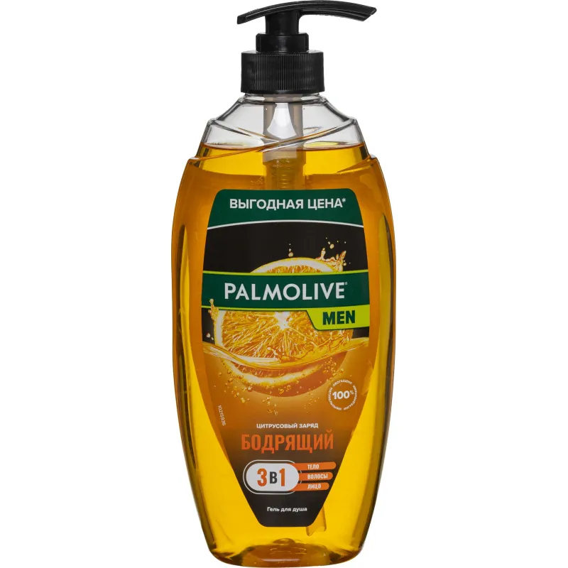 Гель-шампунь для душа мужской Palmolive Цитрусовый заряд 750 мл Гель-шампунь для душа мужской Palmolive Цитрусовый заряд 750 мл