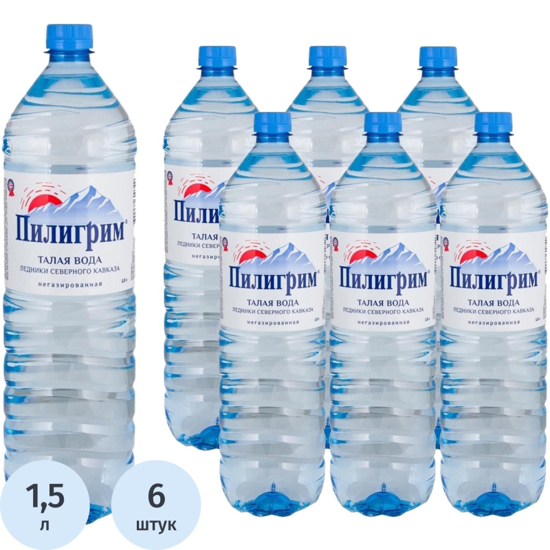 Вода питьевая Пилигрим талая ледниковая негазированная 1.5л