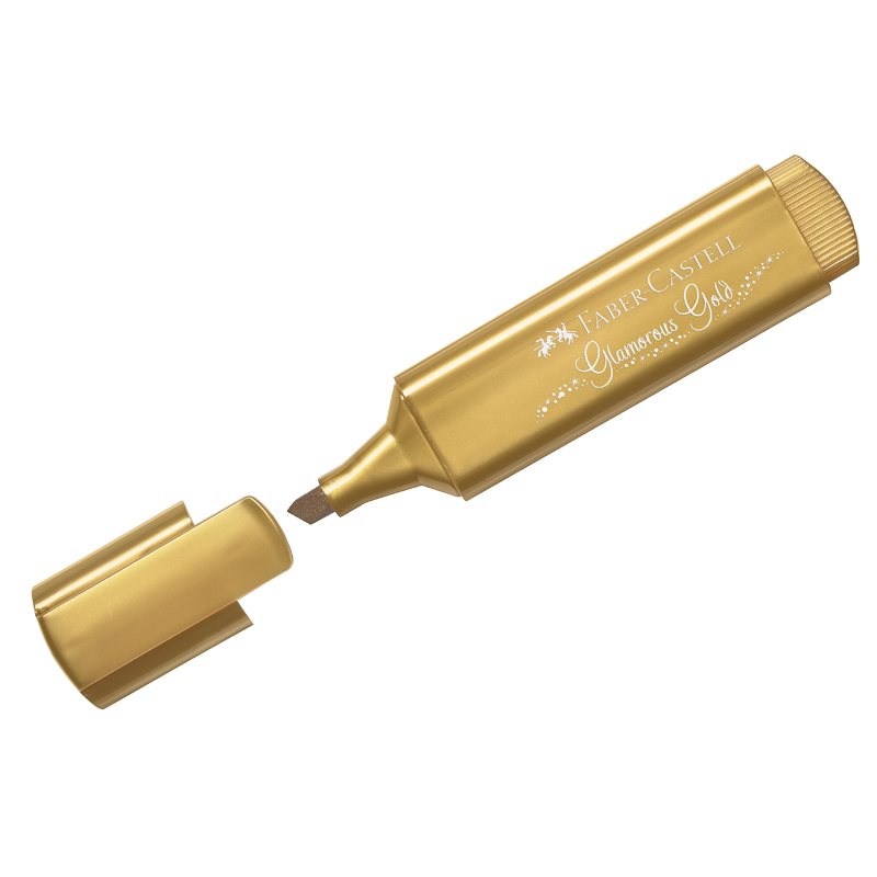 Текстовыделитель Faber-Castell "TL 46 Metallic", мерцающий золотой, 1-5 мм