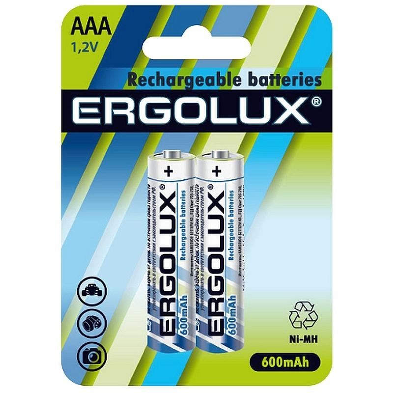 Аккумулятор Ergolux AAA-600mAh Ni-Mh 2шт/бл(NHAAA600BL2,1.2В)(12977)