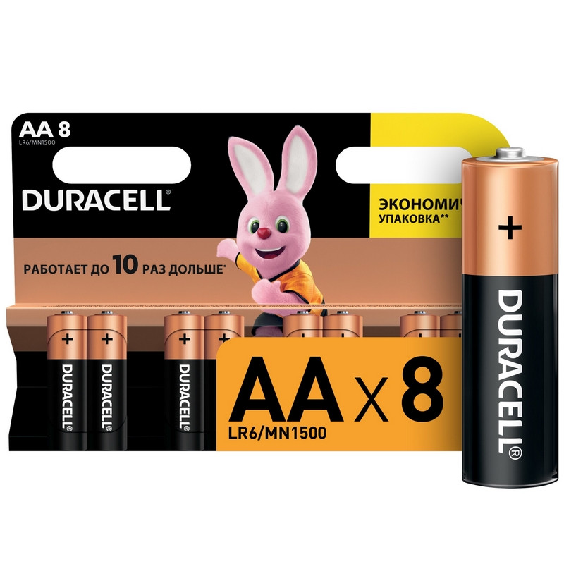 Батарейки DURACELL BASIC АА/LR6-8BL