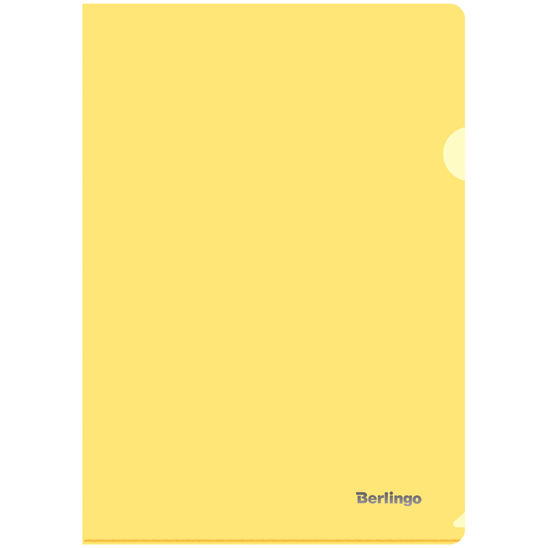 Папка-уголок Berlingo, А4, 180мкм, прозрачная желтая
