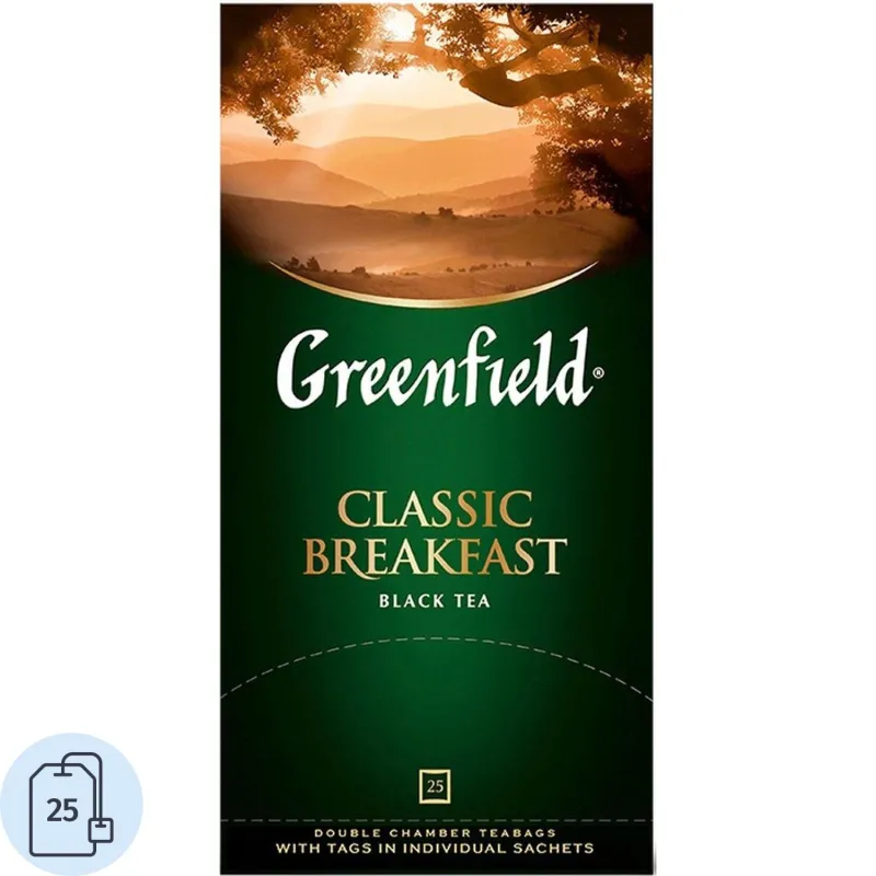 Чай Greenfield Classic Breakfast черный фольгир. 25пак/уп