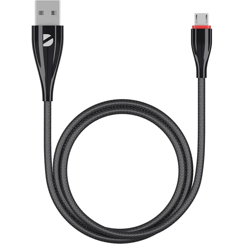 Кабель Deppa Ceramic USB - micro USB, 1м, черный