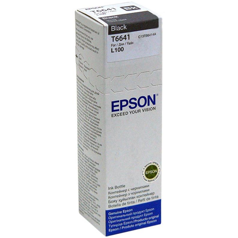 Картридж струйный Epson T6641 C13T66414A чер. для L100