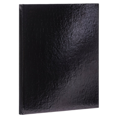 Блокнот А5 167х216 мм, 80 л., твёрдый, бумвинил "METALLIC", клетка, блок 5 цв., HATBER, черный, 084779, 80ББ5В1