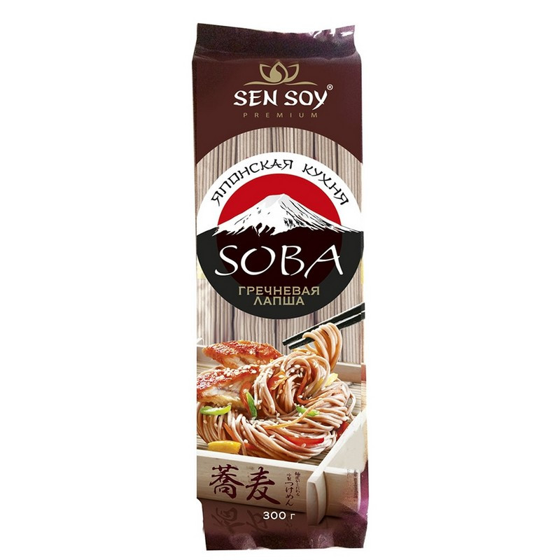 Макароны Лапша японская гречневая SOBA Sen Soy, 300гр.