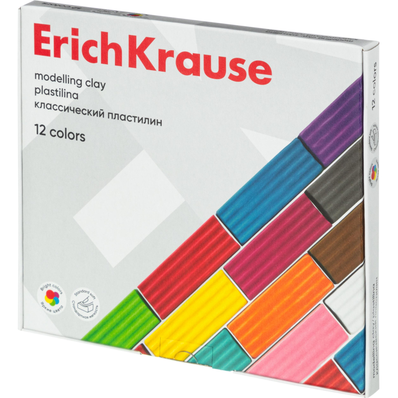 Пластилин классический ErichKrause Basic 12 цветов 192 г