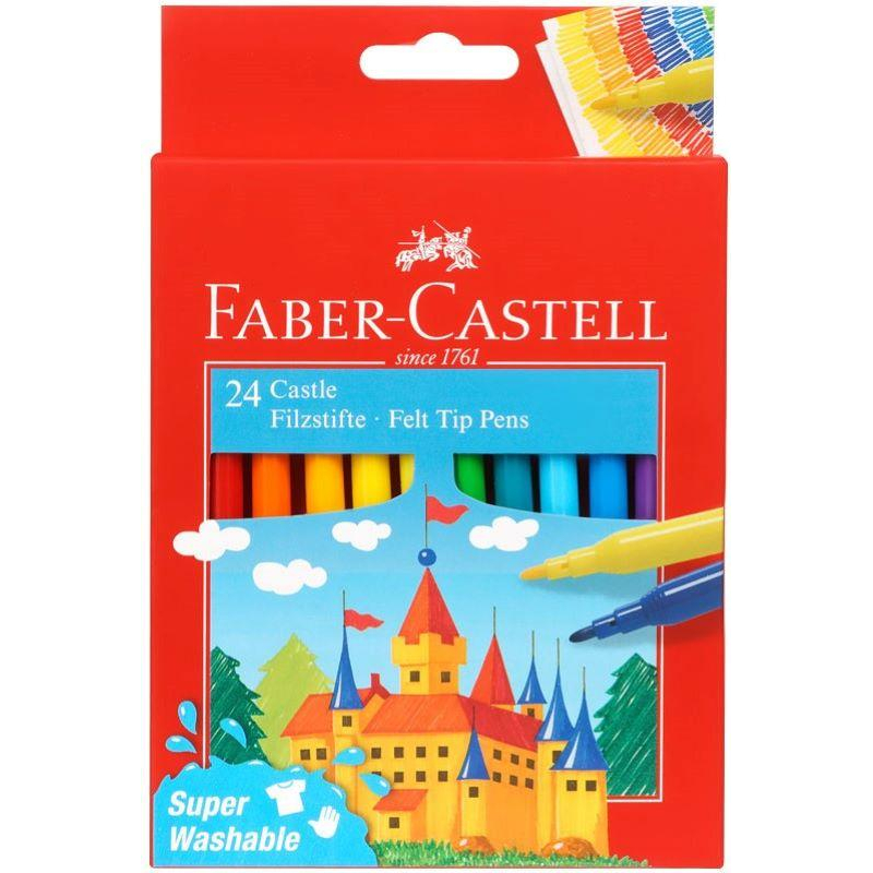 Фломастеры Faber-Castell Замок, 24цв., смываемые,картон,европодвес,554202
