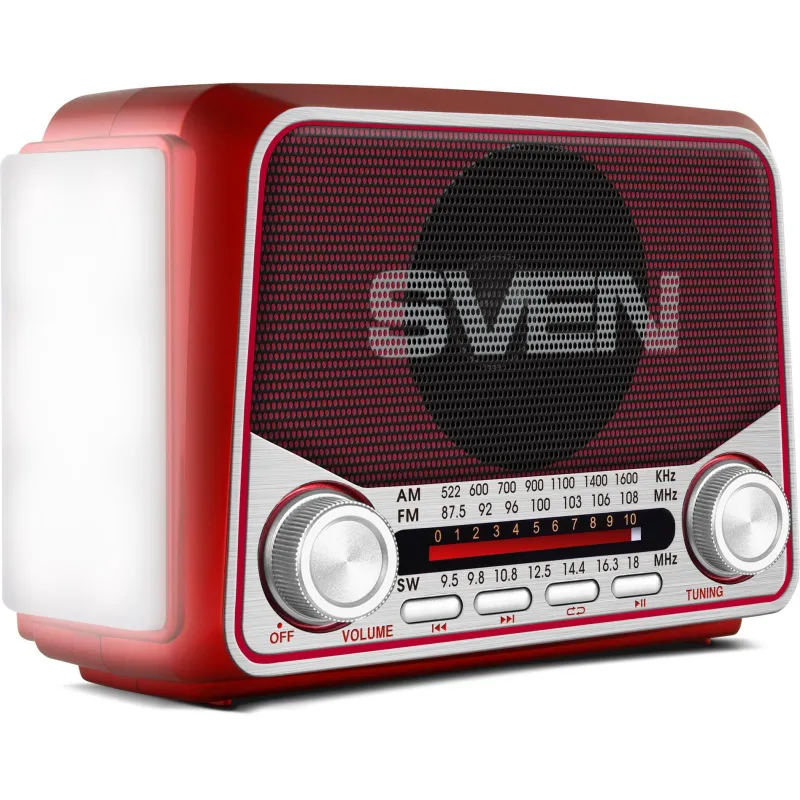 Радиоприемник SVEN SRP-525, красный, мощность 3 Вт (RMS), FM/AM/SW, USB