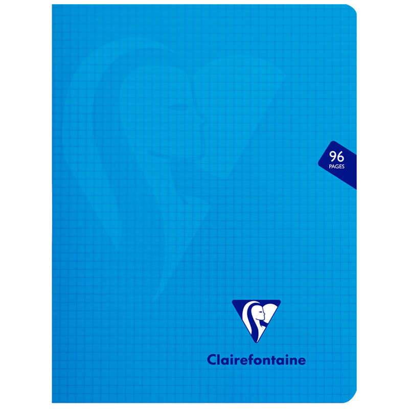 Тетрадь 48л., 170*220мм, клетка Clairefontaine "Mimesys", 90г/м2, пластик. обложка, голубая