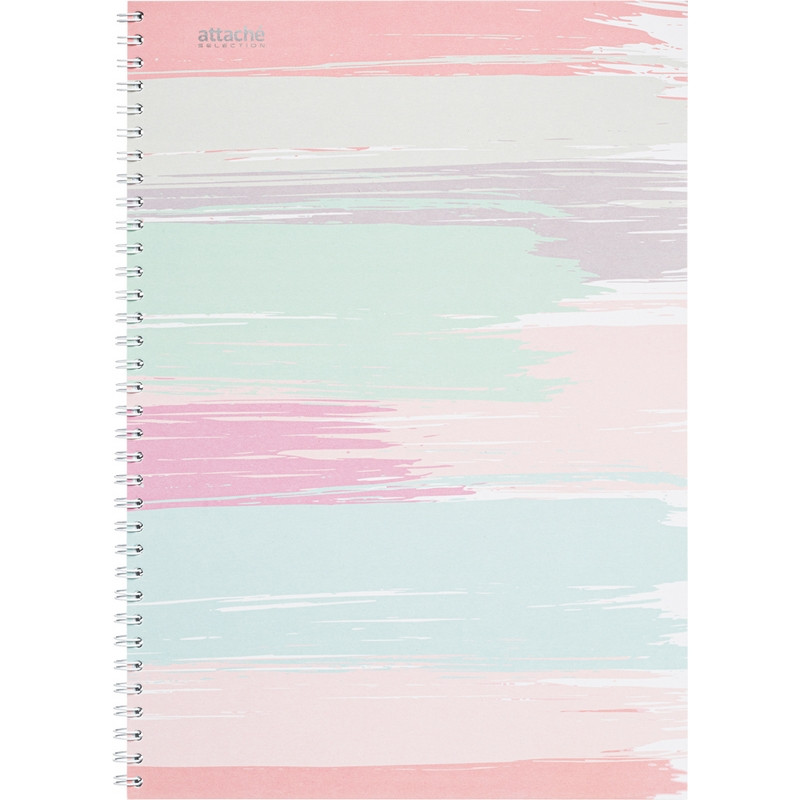 Бизнес-тетрадь А4,80л,кл,греб,обл.мат.лам. Attache Selection Pastel Полосы