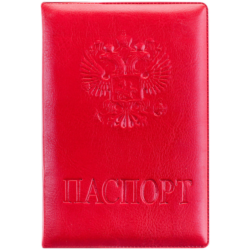Обложка для паспорта OfficeSpace ПВХ + изолон, красный, тиснение "Герб"