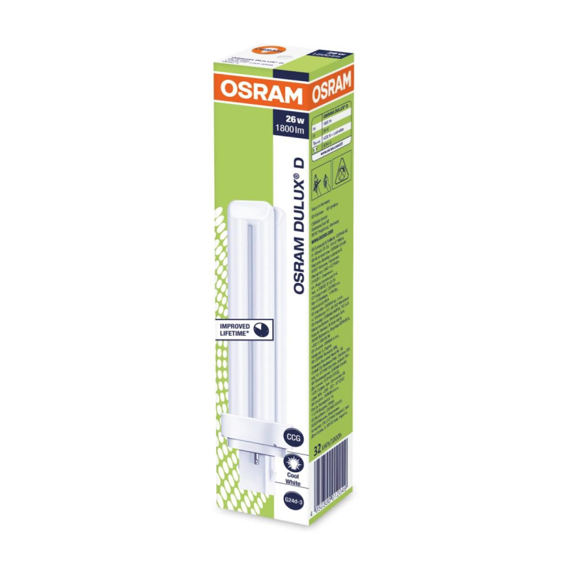 Лампа люминесцентная Osram CFL Dulux D 26W/840 26 Вт G24D-3 D 4000 К (4099854123047)