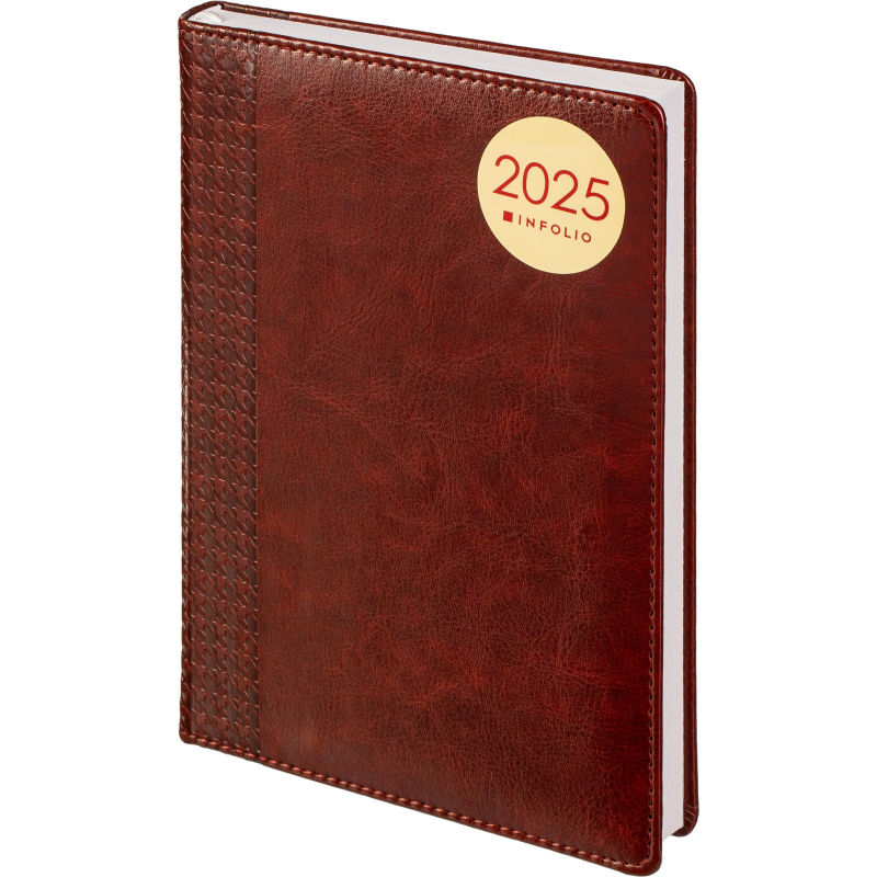 Ежедневник датированный 2025 IF 14х20см 176л. твердый. Lozanna AZ2706/brown