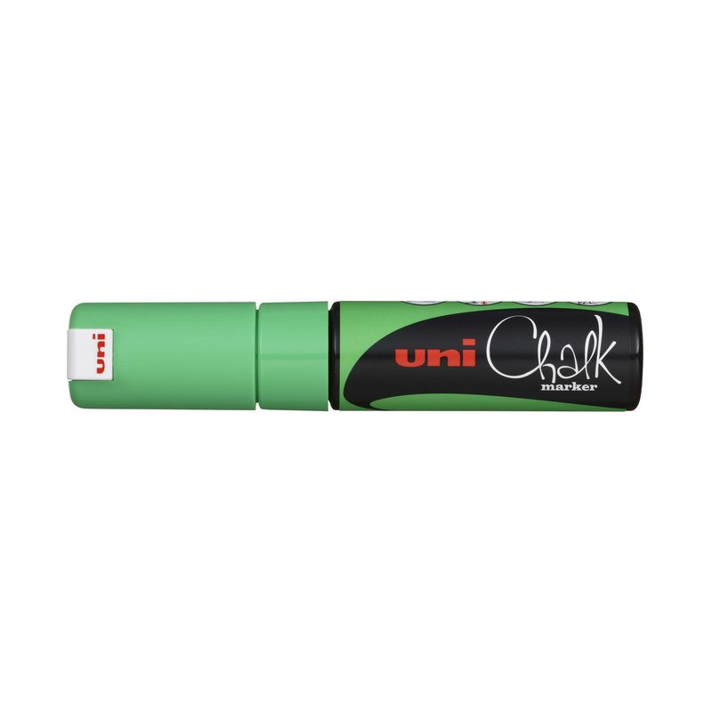 Маркер меловой UNI PWE-8K, флуоресцентно-зелёный, до 8.0 мм.