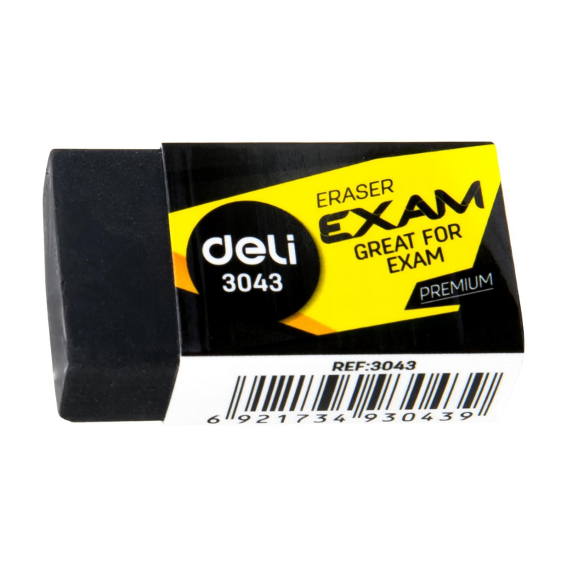 Ластик Deli Premium 40x22x12мм черный индивид картонная упаковка E3043