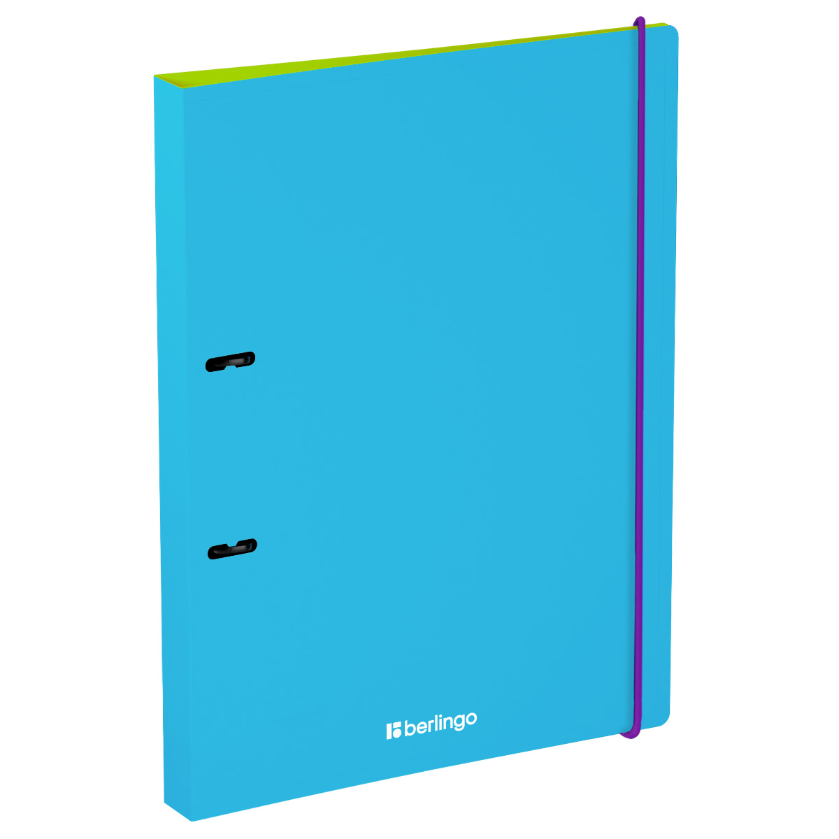 Папка на 2 кольцах Berlingo "Raze" А4, 24мм, 600мкм, D-кольца, с внутр. карманом, голубая, софт-тач