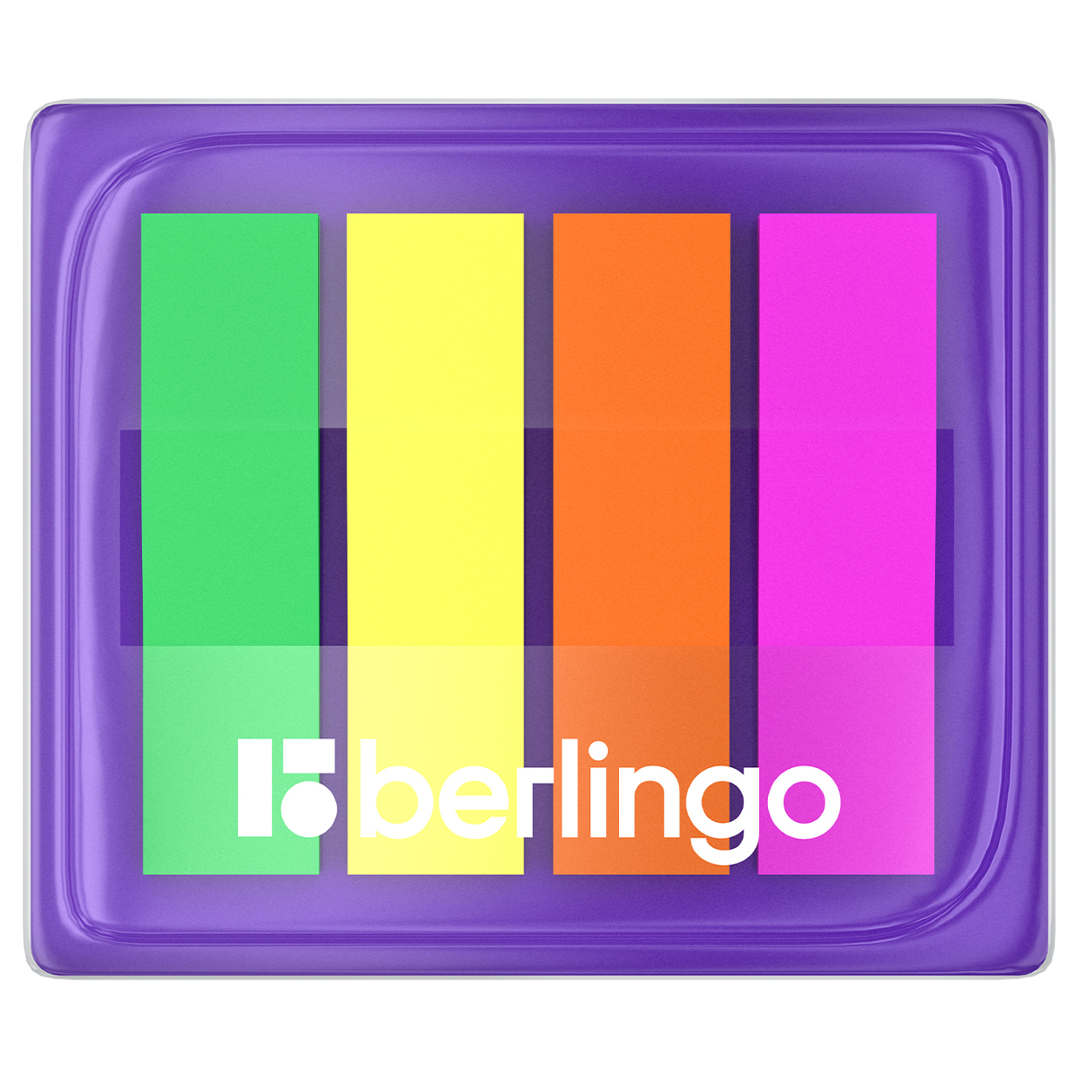 Флажки-закладки Berlingo 45*12 мм, 20л*4 неоновых цвета, в диспенсере, европодвес